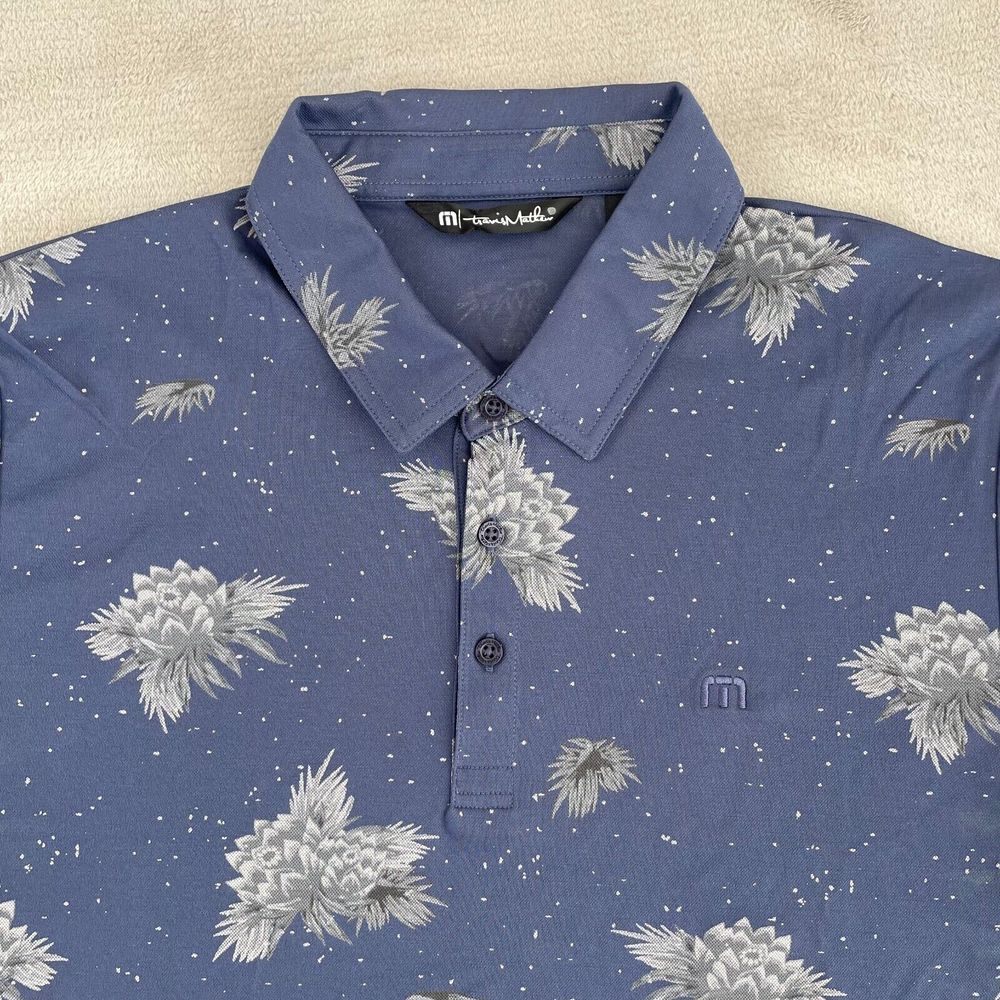 Travis Mathew Polarized Golf Polo Shirt Men XL Floral Print Stretch‎ NWOT $89